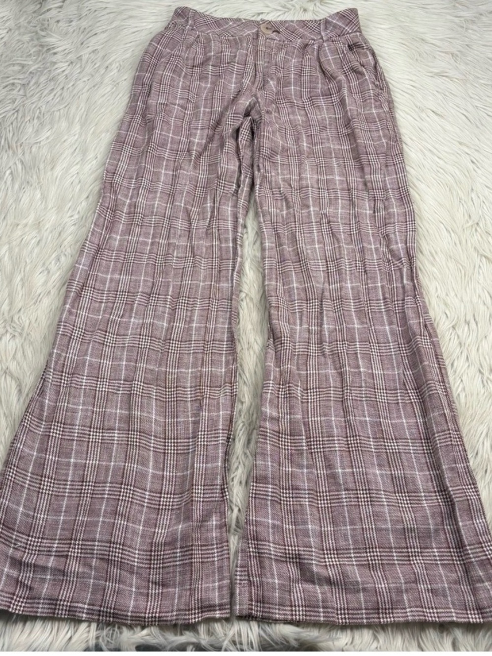 Maeve Women's 4 Brown Plaid Wide-Leg Trouser Pant Preppy Academia Heritage